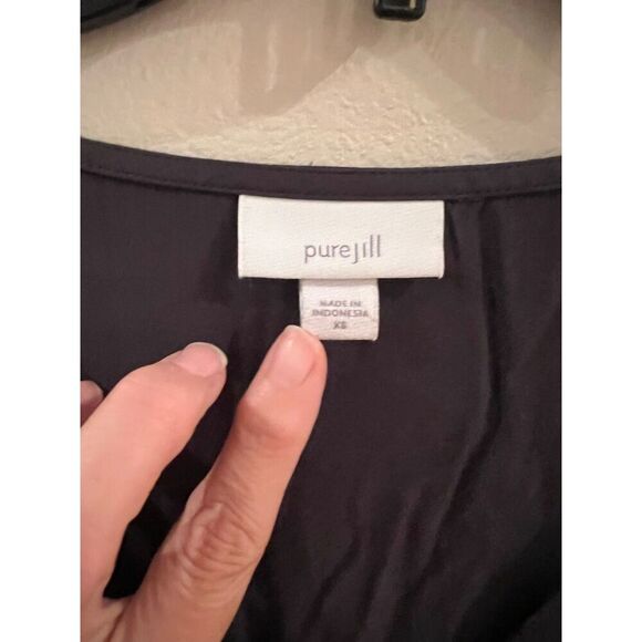 Pure Jill Womens Black Wrap Dress XS Classic Staple Minimalist Office Vixen - Picture 3 of 9